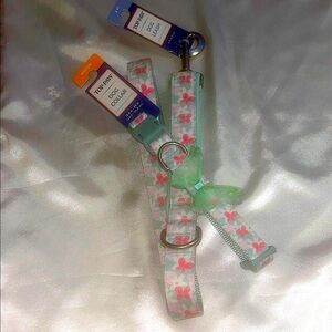 Top Paw Butterfly Dog Collar (M) and Matching Butterfly Leash